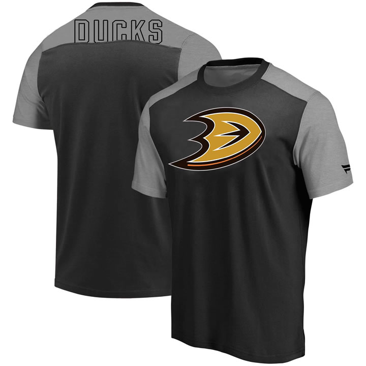Anaheim Ducks Fanatics Branded Iconic Blocked T-Shirt Black Heathered Gray,We sell and wholesale Anaheim Ducks Fanatics Branded Iconic Blocked T-Shirt Black Heathered Gray on line form chian!
